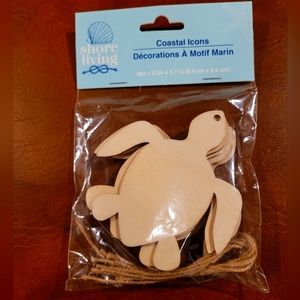 6 piece wooden craft turtles